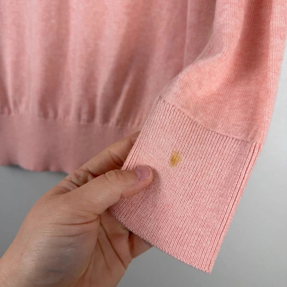 Vineyard Vines Sweater Women's XS Pink 100% Cotton Knit V-Neck Classic Pullover